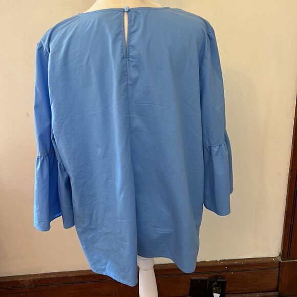 A.N.A blue blouse with faux pearl detail and statement sleeves Size XL - Picture 6 of 9